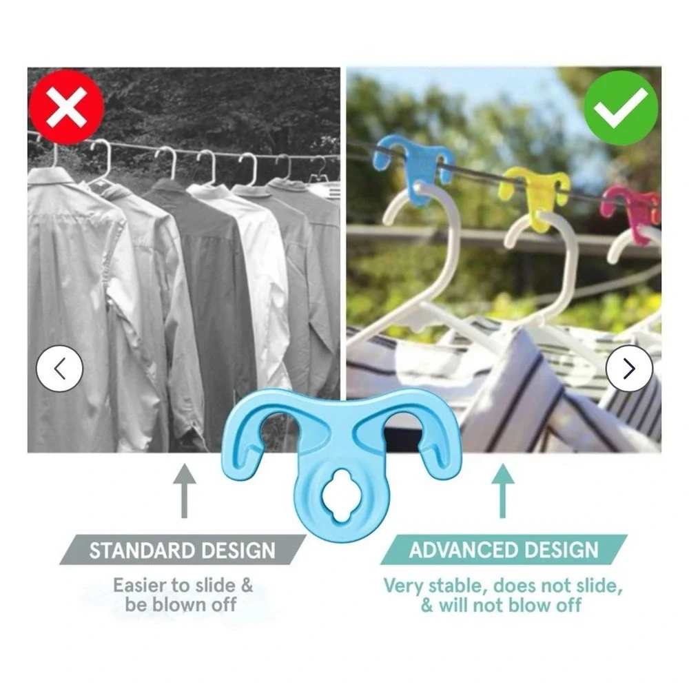 Washing Line 8 Hanging Hooks & 16.4ft Clotheline Windproof Pegs Clothing Secured